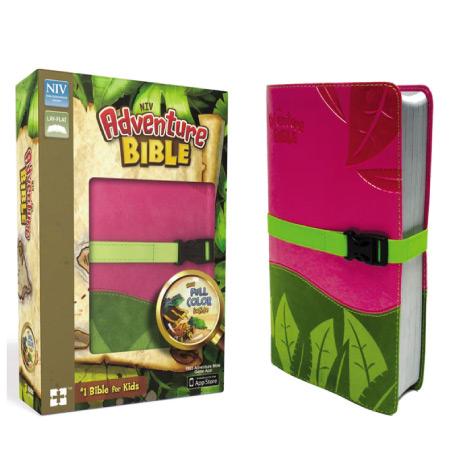 NIV, Adventure Bible, Leathersoft, Pink/Green, Full Color